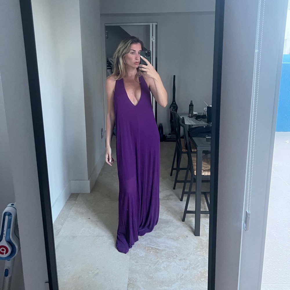 New Elegant purple long Dress for a special occasion as a marriage - size S/M - Picture 8 of 16